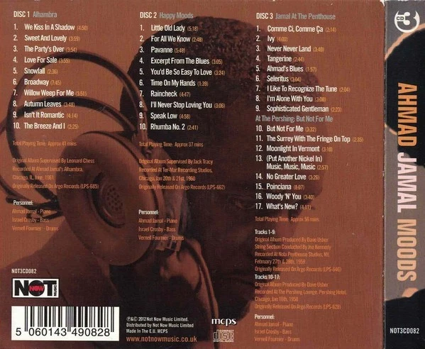 Ahmad Jamal: Moods - 4 Argo Albums on 3 CDs - Bild 2 von 2