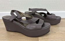 PETRA DIELER Gr. 39 Plateau Sandaletten weiches Leder Sandalen lila-grau g7