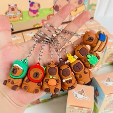 Cute Capybara Keychain Blind Box Figure Kawaii Animal Key Ring Random Style Gift