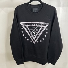 GUESS Sweater Pullover Men's Sz Large Solid Black Cotton Los Angeles California