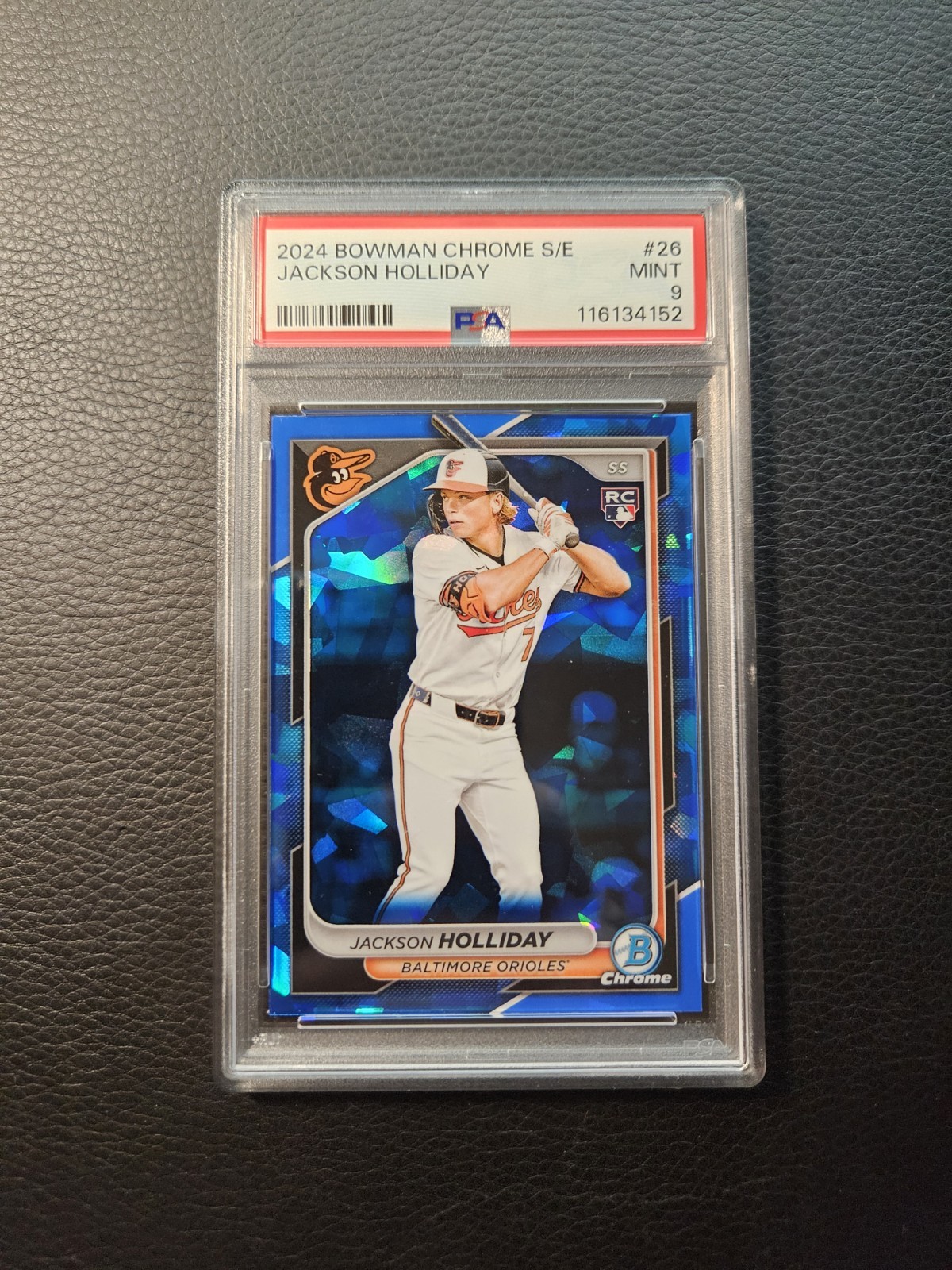 JACKSON HOLLIDAY PSA 9 MINT 2024 BOWMAN CHROME SAPPHIRE #26 ROOKIE RC