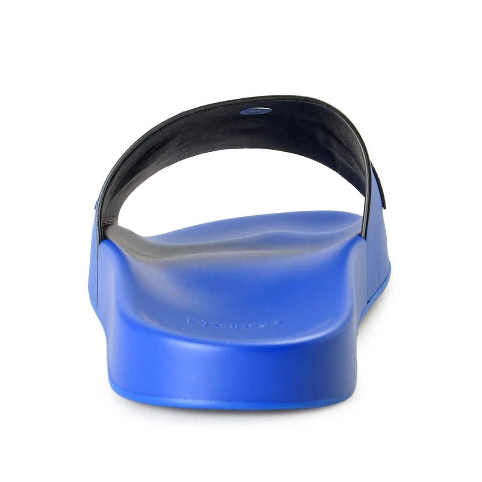 Мужские кожаные шлепанцы Versace из кобальта и серебра для бассейна шлепанцы обувь размер США 12 IT 45 - Изображение 3 из 4