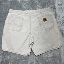 Carhartt B145 TAN Canvas Work Shorts Mens 40 Distressed Khaki Dungaree Fit