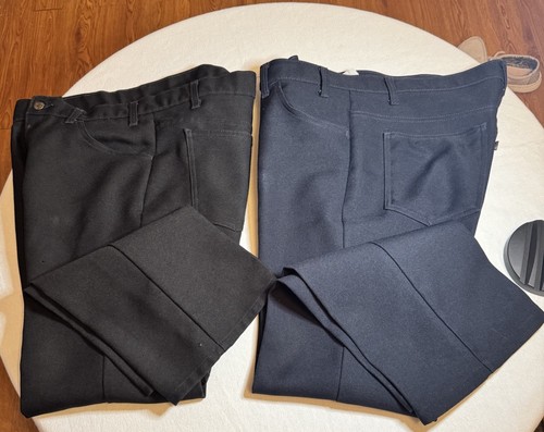 Lot Of 2 Vintage Levis 517 Pants Mens Blue/Black Bootcut Polyester 90's USA Made