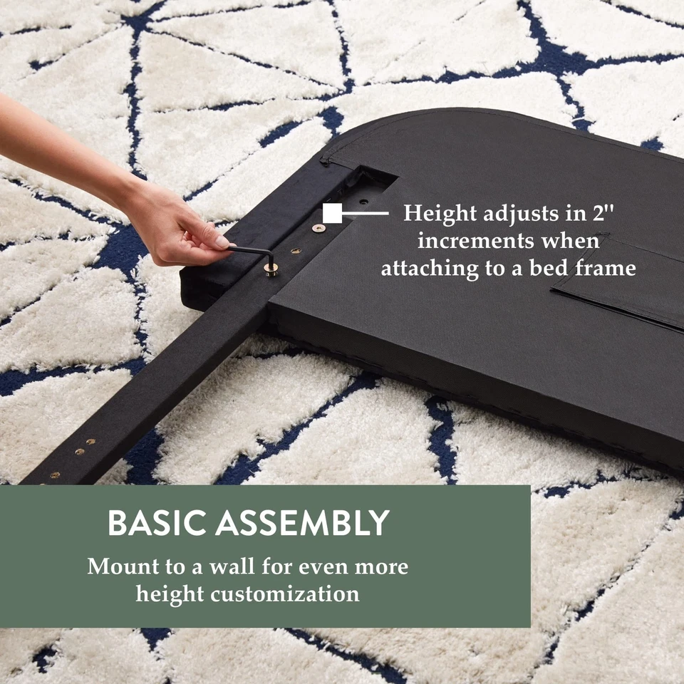 Cabecero de terciopelo Miller de bajo perfil, rendimiento para cama de tamaño doble-amarillo Uph... Foto 4 de 4