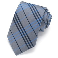 Striped Ties for Men, 3.15" Men's Ties Plaid Neckties, G- Blue Grey Plaid