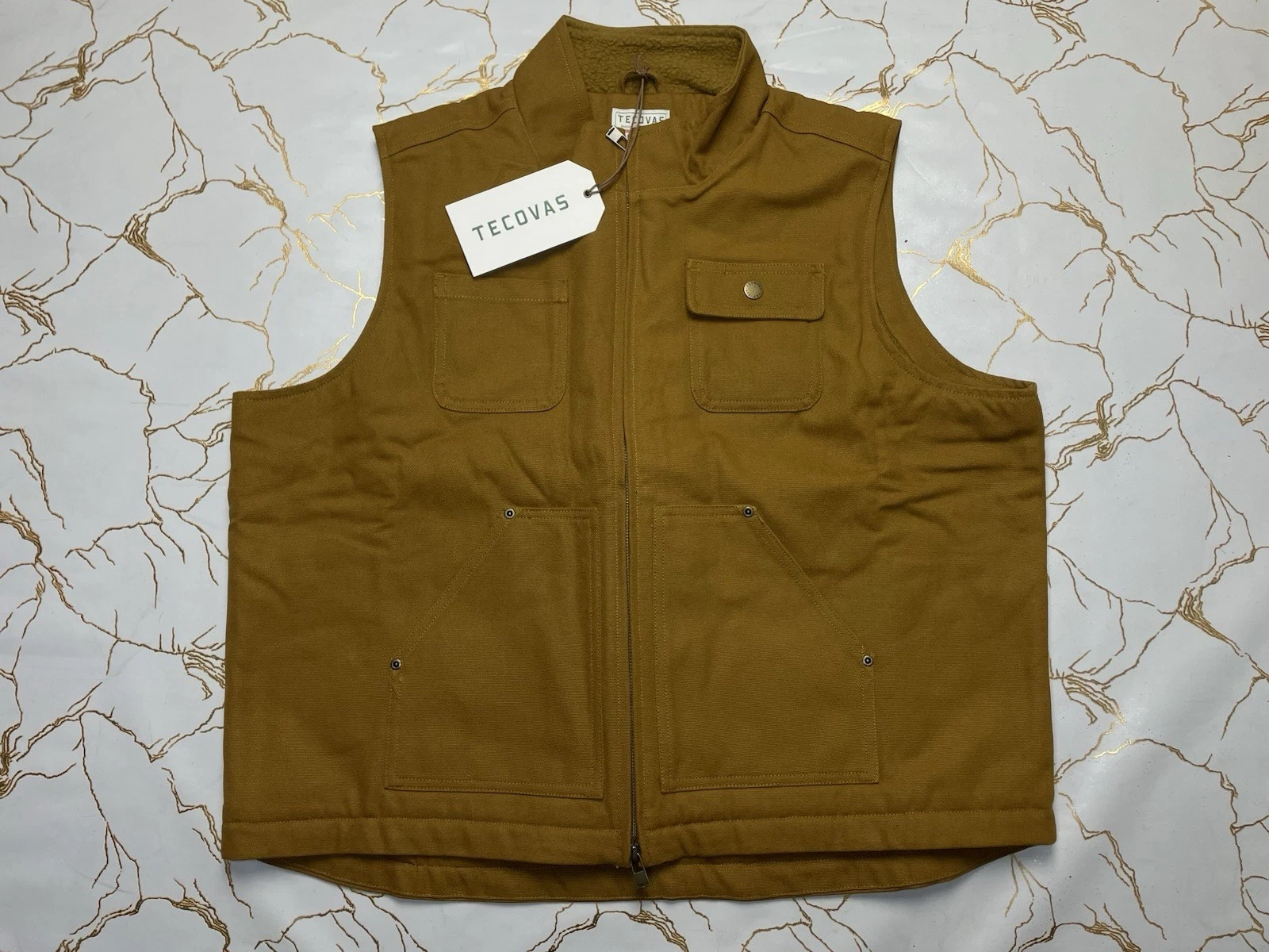 New Tecovas Men Full Zip Canvas Vest Old Gold Yellow Size 2XL Pockets
Opens in a new window or tab