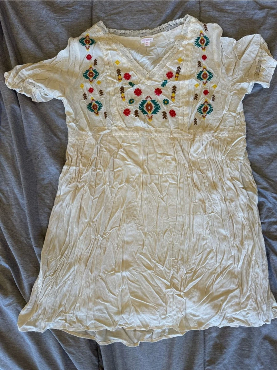 xhilaration white lace dress Lyon in Lace RESA Fall in love with her beautiful ribbon tie straps and waistband Womens Xhilaration Hippie Boho Embroidered