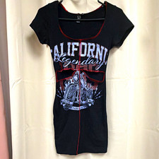Windsor Black Tight Dress S Scoop Neck Short Sleeve Graphic Print Pullover