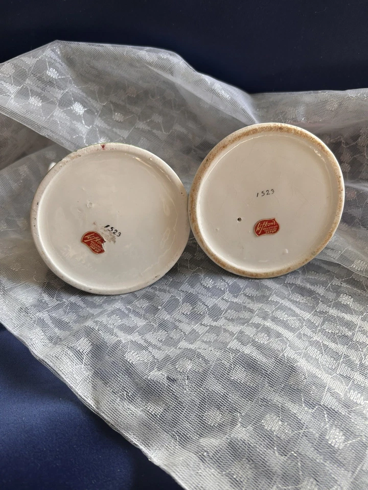 Vintage LEFTON Navidad Mr.&Mrs. Estatuilla portavelas de Papá Noel dañada  Foto 3 de 4