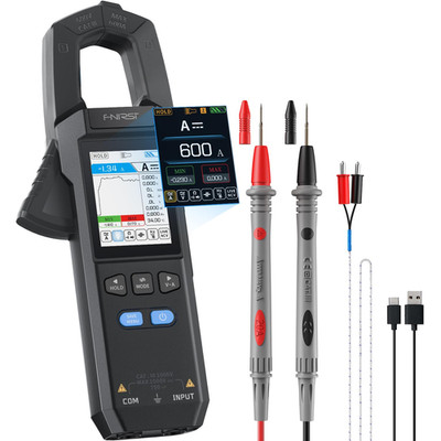 FNIRSI DMC-100 Digital Clamp Meter Multimeter 9999 Counts TRMS, 600A Curve Recor