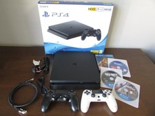 SONY PLAYSTATION 4 500GB SLIM - BOXED WITH GAMES AND ACCESSORIES PS4