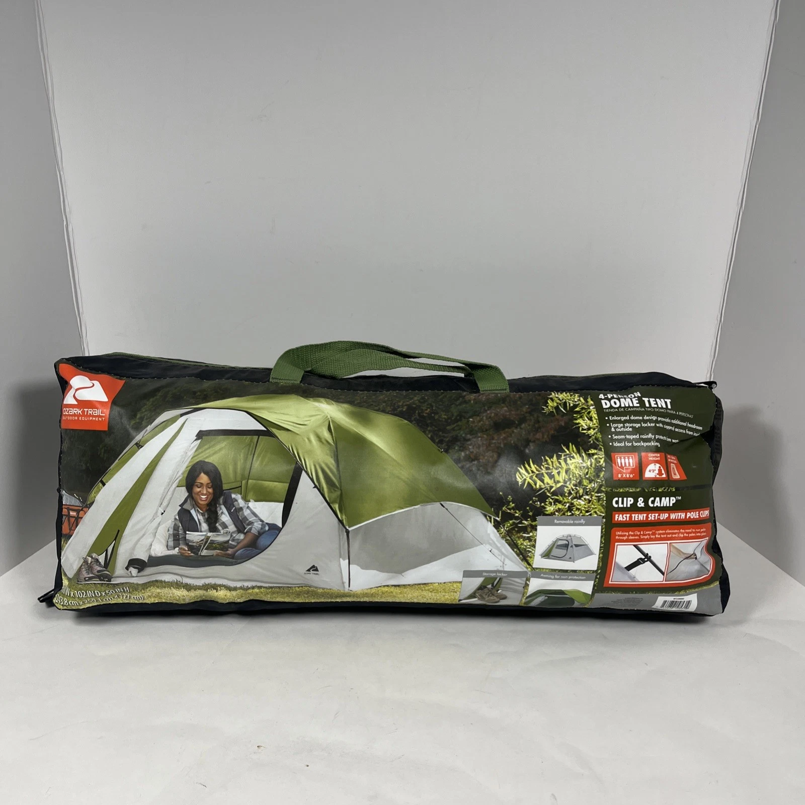 Ozark Trail, 4-person Clip and Camp Dome Tent, 8' x 8.5' x 50", 8.47 lbs