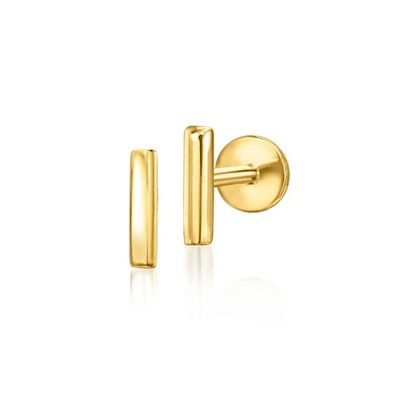 Pure Collection by Ross-Simons 14kt Yellow Gold Bar Flat-Back Stud Earrings