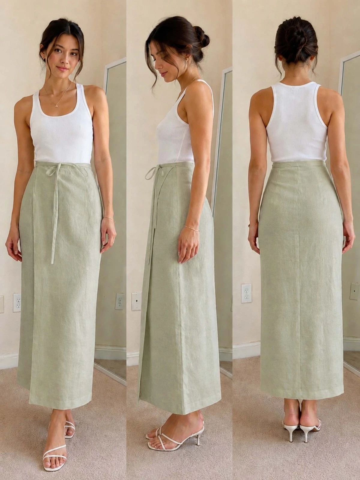 Beautiful and elegant Amanda Vinci linen wrap skirt