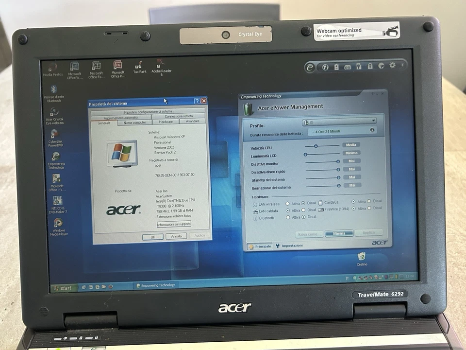 Notebook Pc Subnotebook Acer Travelmate 6292 6290 Series Windows Xp DVD - Immagine 3 di 4