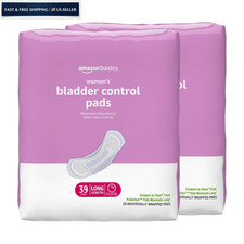 Amazon Basics Incontinence Pads for Women, 78 Count 2 Packs of 39 , Maximum
