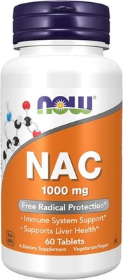 NOW FOODS NAC 1000 mg 60 Tablets Free Radical Protection* Immune System Support