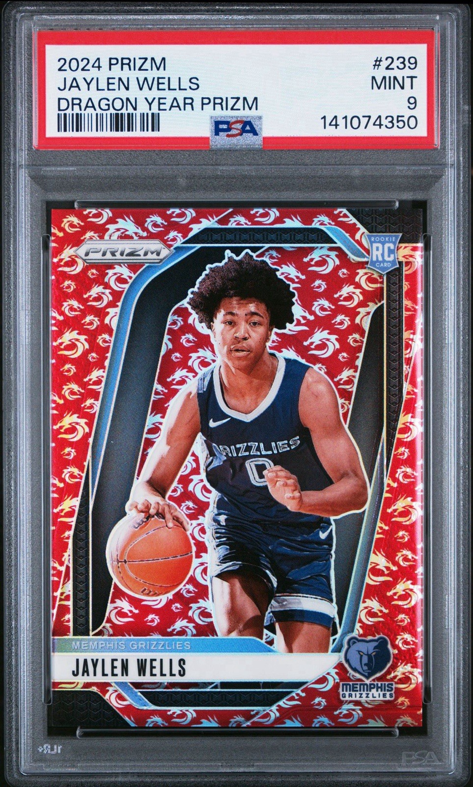 2024-25 Panini Prizm - Jaylen Wells #239 Dragon Year Prizm /88 (RC)