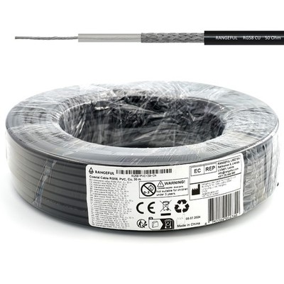 RG58 CU Koaxialkabel 50Ohm antennenkabel für CB funk, HAM, 4G 5G   30m 50m 100m