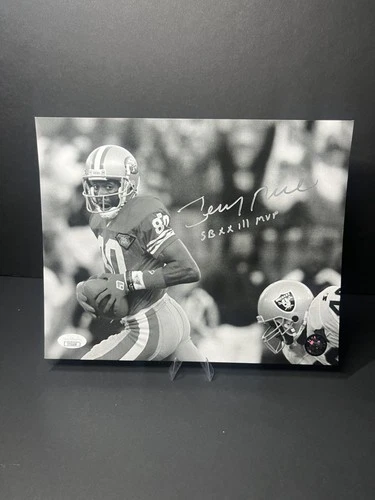 Jerry Rice SIGNED 8x10 Photo Inscribed "SB XXIII MVP" - JSA COA