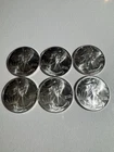 New ListingLot of 6 1990 American Silver Eagle 1 Oz .999 Fine Silver BU Coins