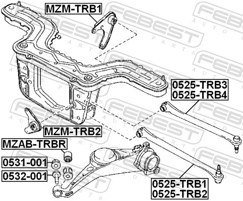 Fits FEBEST 0525-TRB2 REAR RIGHT LOWER RIGHT MAZDA TRIBUTE CZ 2001-20 ⭐UK Stock⭐