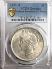 1927-D Peace Dollar, Graded-AU Details, PCGS Genuine
