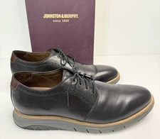 Johnston & Murphy Vaughn Plain Toe Men’s Size 12 M Black Leather Shoes 24-2391