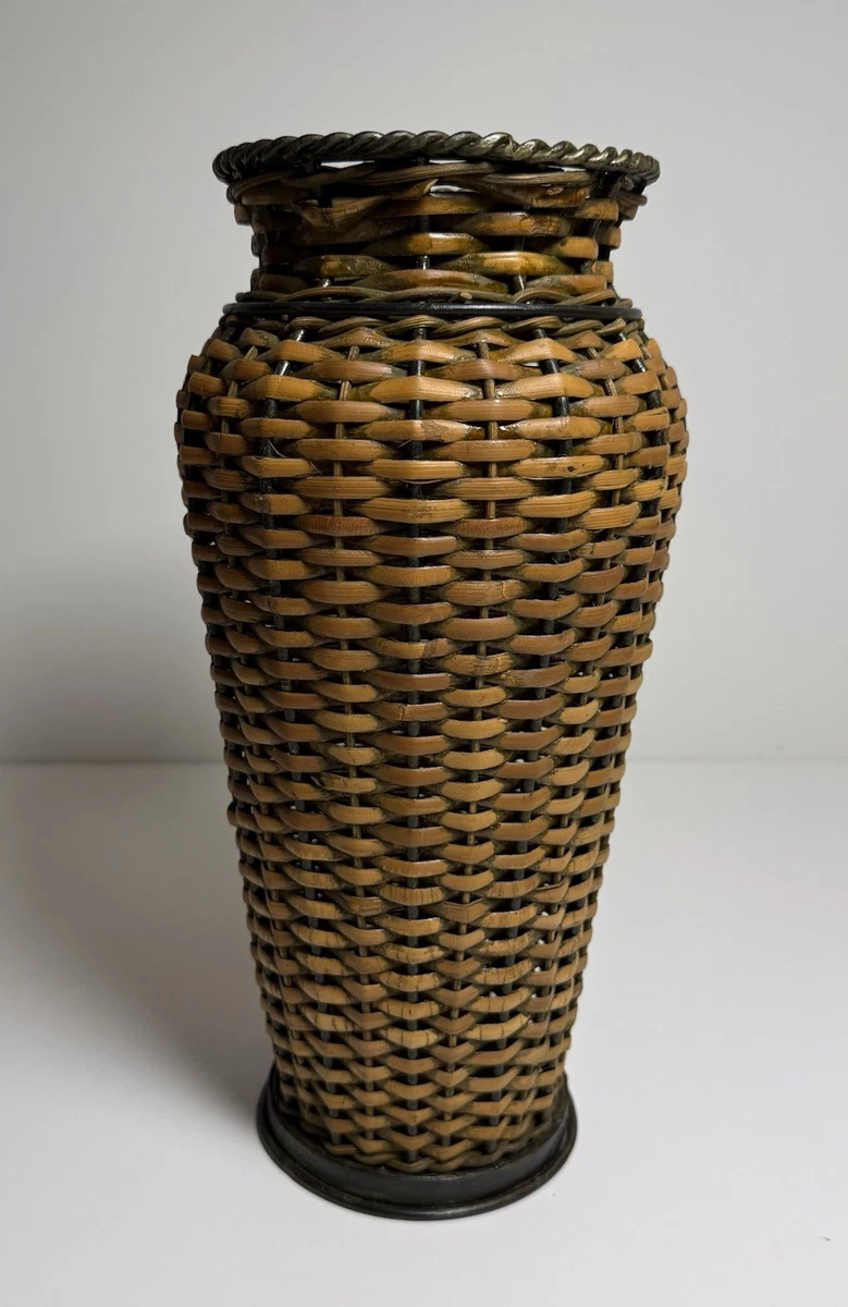 藤编花瓶| eBay