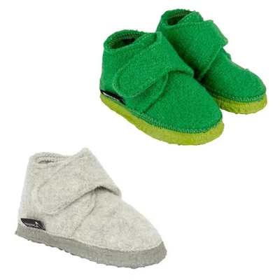 Nanga Leila Baby Hausschuh Klett breiter Einstieg grün oder hellgrau Gr.18-26