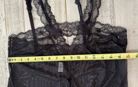 La Perla Studio Black Lace Lingerie Baby Doll Open Front Sz Medium-No Panties
