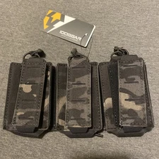 IDOGEAR Tactical LSR Triple Magazine Pouch MOLLE Laser Cut Black Camo
