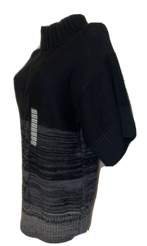 New STYLE & CO Sweater Sz XL Black Charcoal Gray Turtleneck SS Pullover Knit Top - Picture 3 of 5