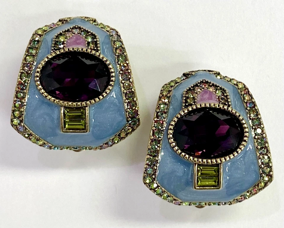 HSN Heidi Daus "Bien Conectados" Cristal y Esmalte Clip-On Medio Aro Pendientes Foto 4 de 4