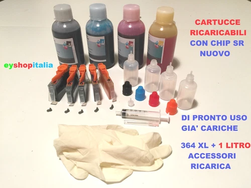 KIT CARTUCCE RICARICABILI COMPATIBILI 364XL CON CHIP NON ORIGINALI PER HP