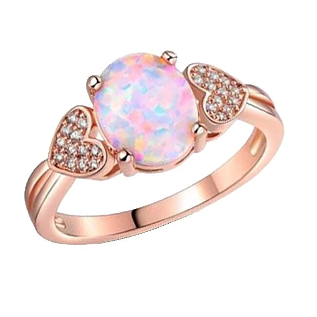 Opal Joyería de Moda enchapado en oro rosa