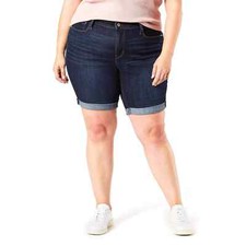 Signature by Levi Strauss  Co. Women's Plus Bermuda Shorts Size 22 Blue --N6--