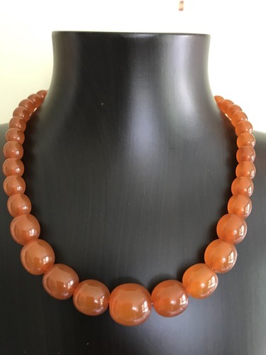VINTAGE BEAUTIFUL BALTIC HONEY AMBER NECKLACE AND BROOCH SET USSR - Picture 5 of 12