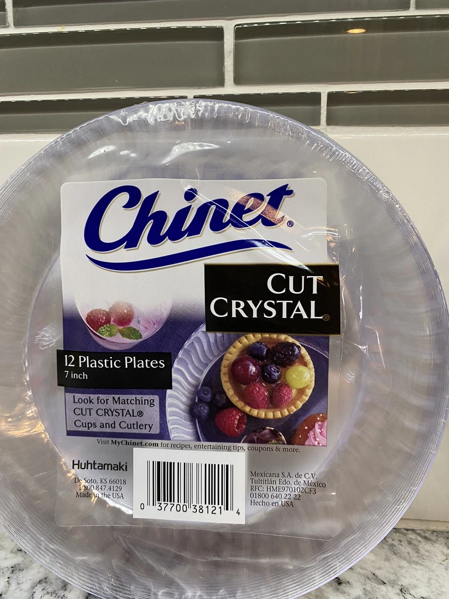 Chinet Cut Crystal Dessert Plates Count 2 packs of 12 - 7 Inch - Brand New