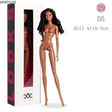 Tan Skin 1/6 BJD Doll Black Wavy Hair 12" Full Doll Figure Ball Jointed Body Toy