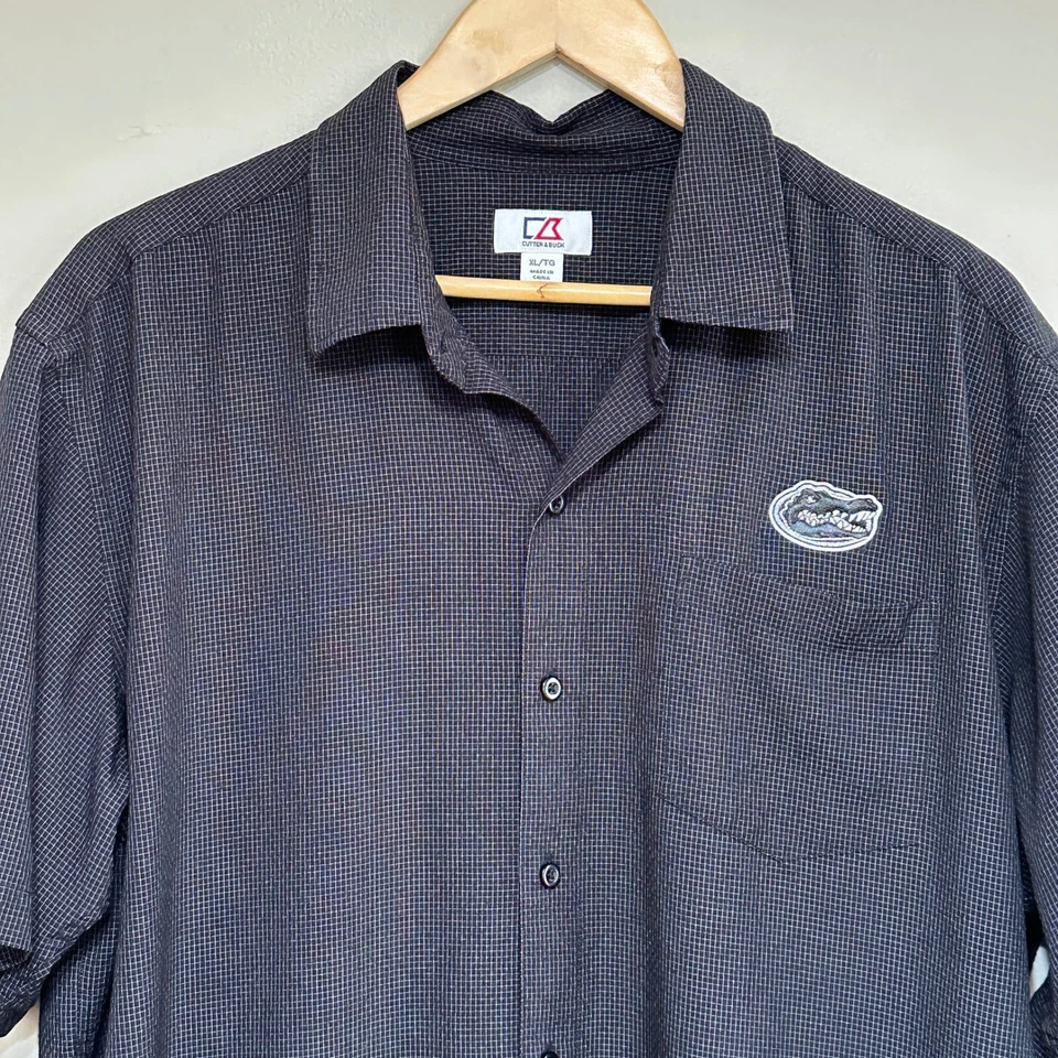 Cutter & Buck Florida Gators Button Up Camp Shirt Mens XL Black Short Sleeve UF - Image 3 of 4