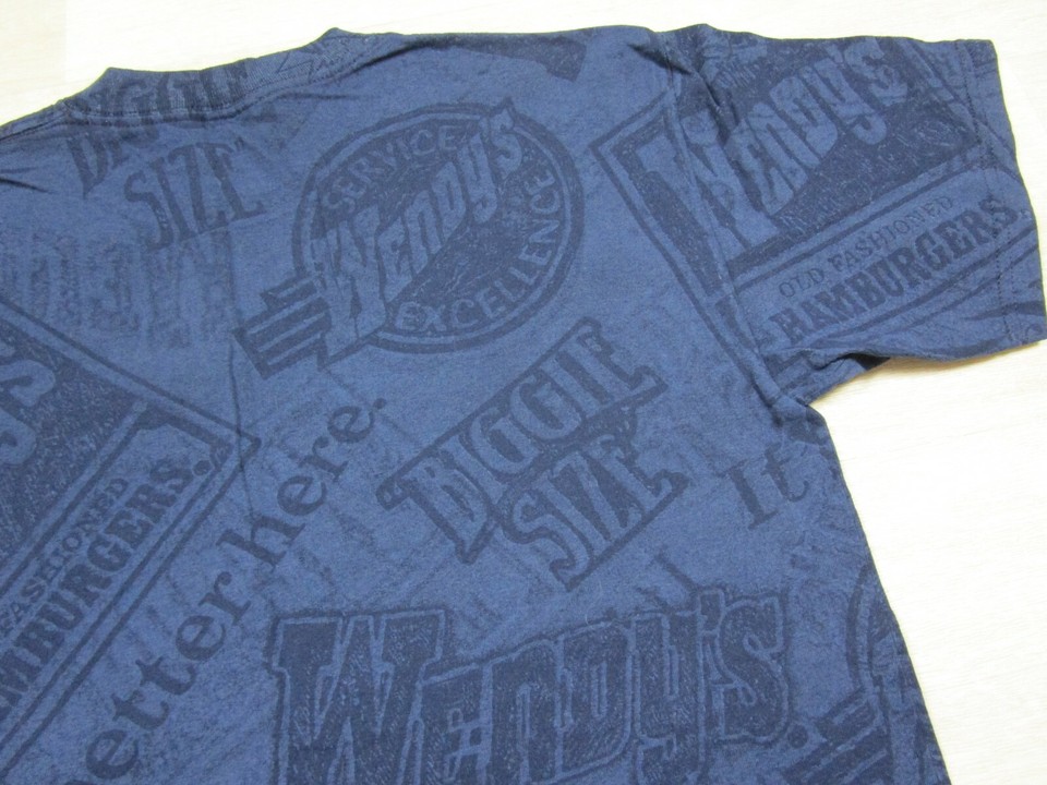 Vintage 1990s Wendy’s All Over Print Tee Men's Fast Food AOP (M) T