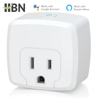 HBN Mini Smart WiFi Plug With Timer Compatible with Alexa/Google Home ETL Listed
