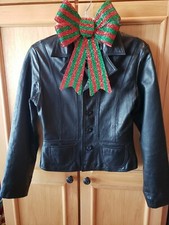 Women's Leather Jacket Wilsons Tailored Maxima Light Violet Lining Size S