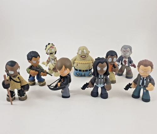 The Walking Dead Funko Mini's Lot of 9 Rick,Daryl Michonne,Morgan and Zombies