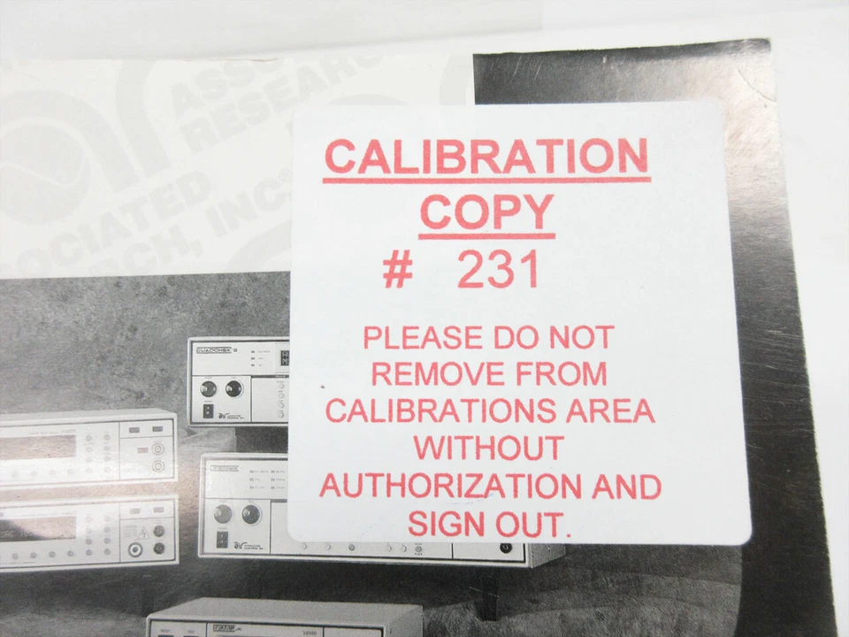 ASSOCIATED RESEARCH 520L 37890 MANUAL DE OPERACIÓN Y SERVICIO Foto 3 de 4
