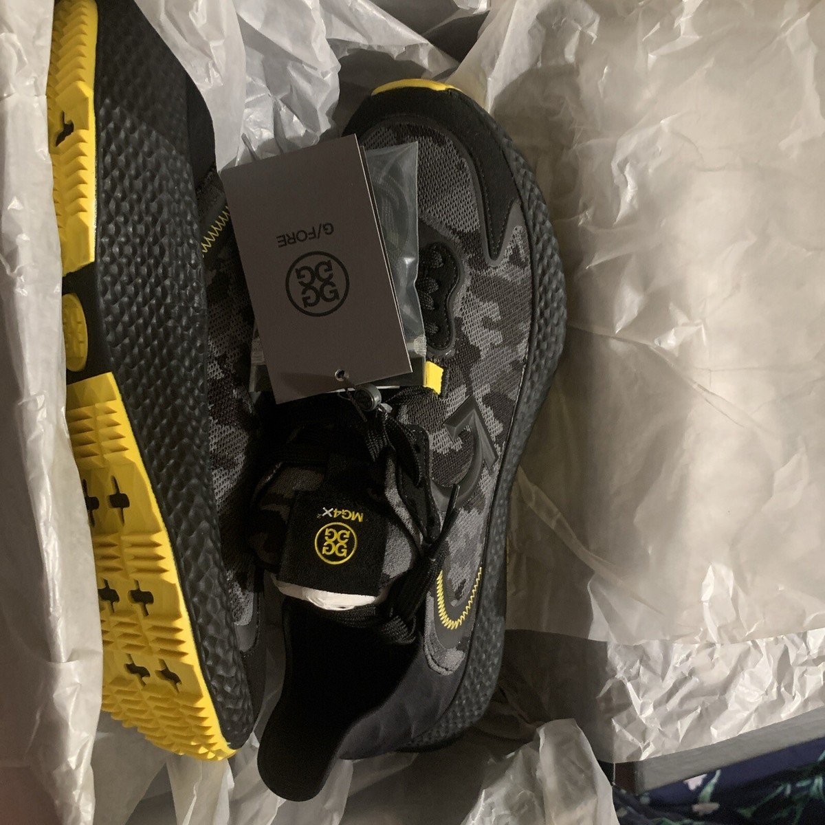 G/Fore MG4X2 Black Yellow Golf Cross Trainers Shoes Onyx 