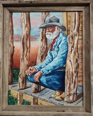 #ad #ad Original Western Oil Painting quot;A Moment#x27;s Peacequot; by Marc Bitler $110.00