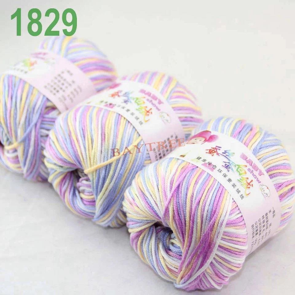 SALE 3 balls x50gr Cashmere Silk velvet Hand Knitting baby Yarn blue Violet 1829 - Image 3 of 4